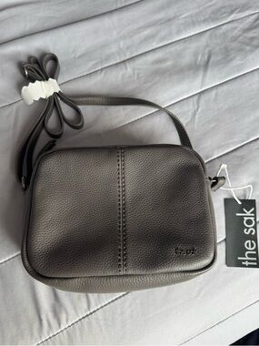 The Sak De Young Slate Pebbled Leather Crossbody Bag